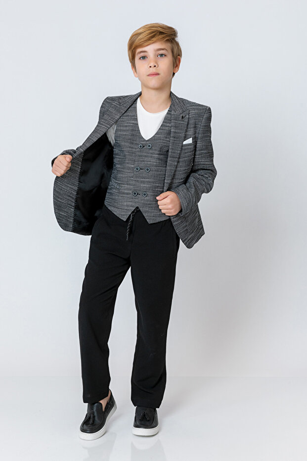 سترة للأولاد ذات زر واحد - 2