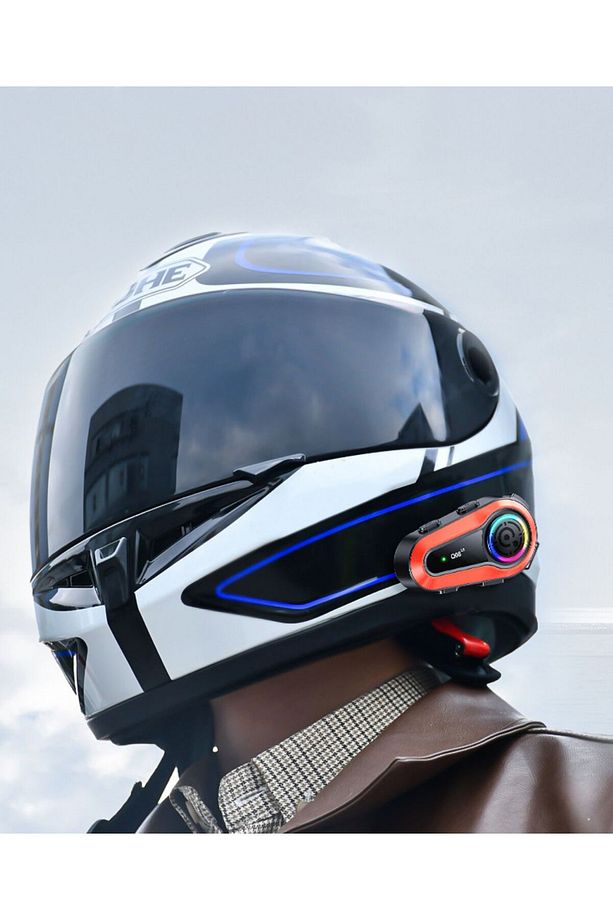 Motorsiklet Kask Interkom Kulaklık Rgb Işık Bluetooth 5.0 Çift Telefon Bağlantı 2x Intercom - 2