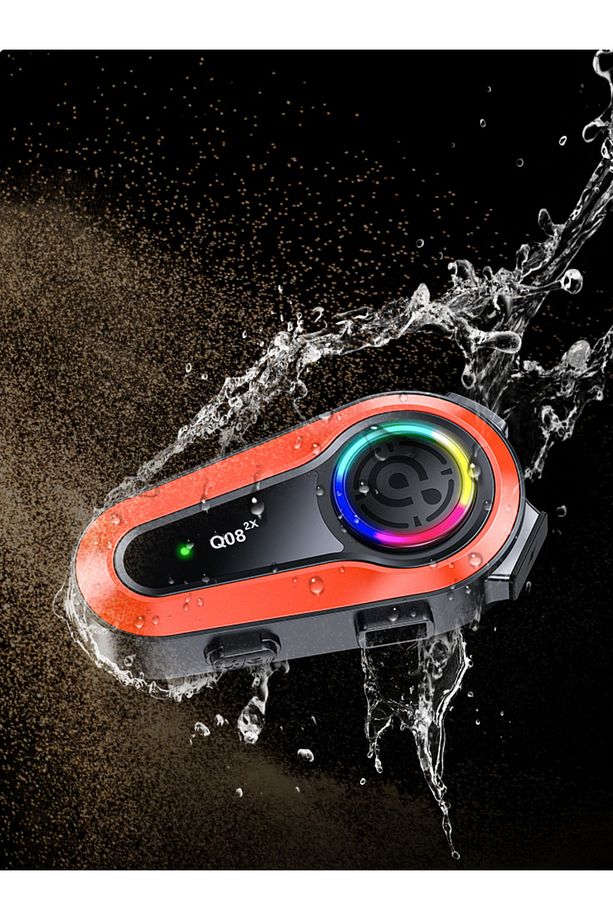 Motorsiklet Kask Interkom Kulaklık Rgb Işık Bluetooth 5.0 Çift Telefon Bağlantı 2x Intercom - 5