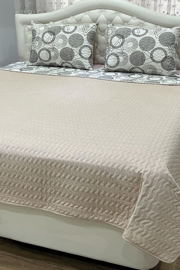 Tek Kişilik Çift Taraflı Kapitone Yatak Örtüsü Seti 160x230 Cm – Shape Model Yastık Kılıfı - 3