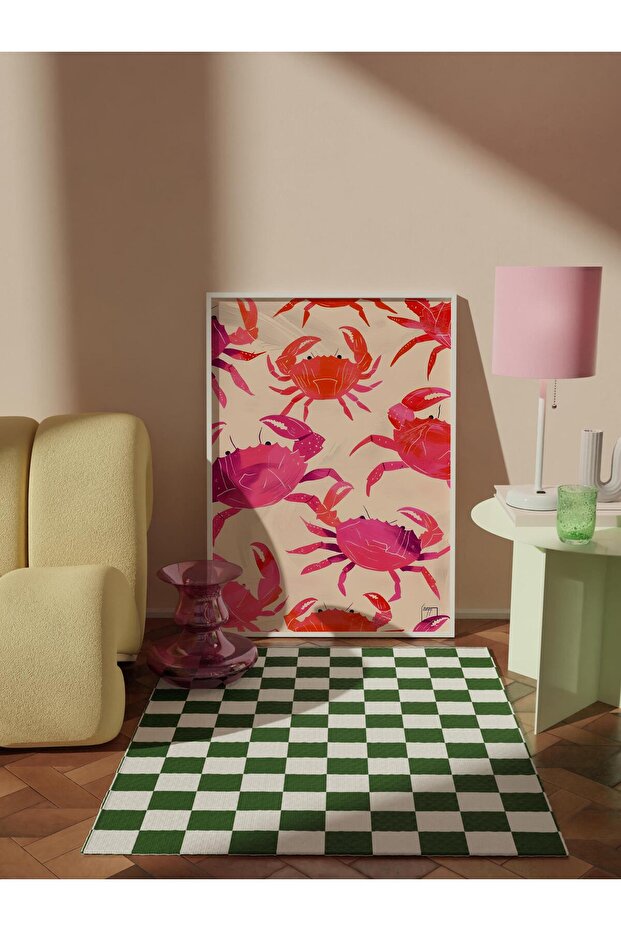 Çerçevesiz Poster Tablo, Duvar Posteri, Sanatsal Baskı, Kırmızı Yengeç Valsi , Maximalist No:136 - 2