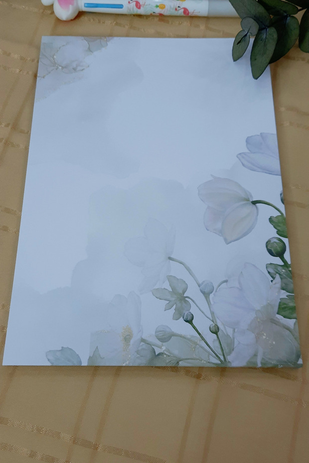 White Floral A5 Notepad / Memopad / Memo Pad / Notebook / Note Paper / Notepad - 4