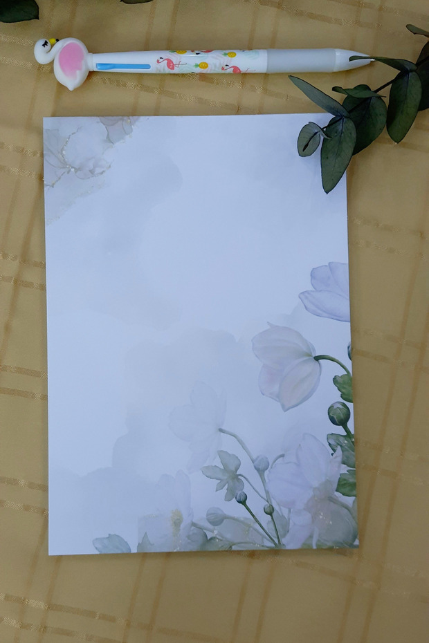 White Floral A5 Notepad / Memopad / Memo Pad / Notebook / Note Paper / Notepad - 6