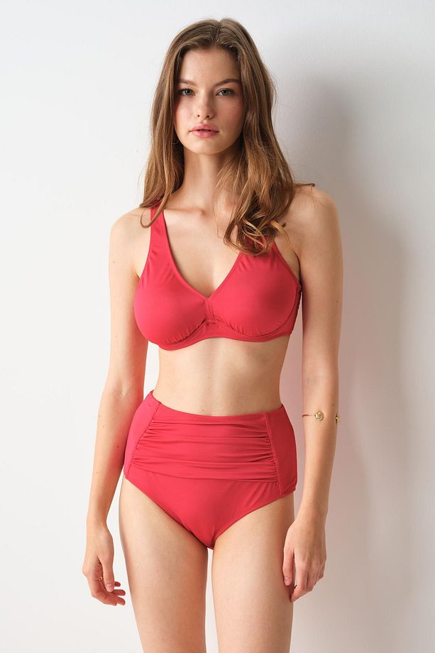 Bardot Yüksek Bel Bikini Tek Alt Kırmızı 239205 - 3