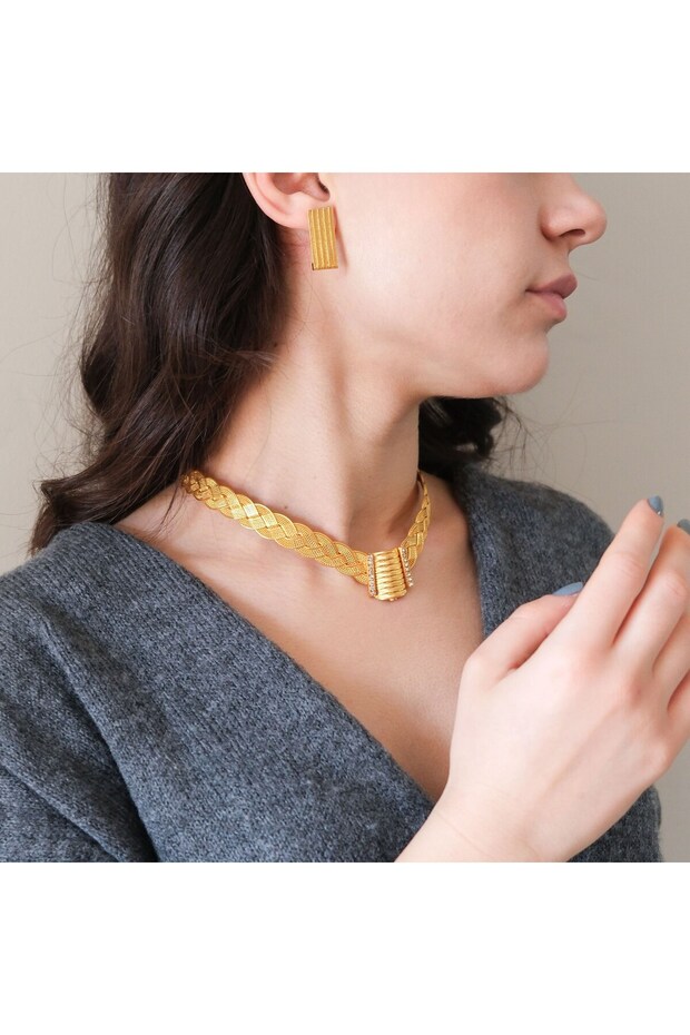 Altın Kaplama Örgü Trabzon Set - 2