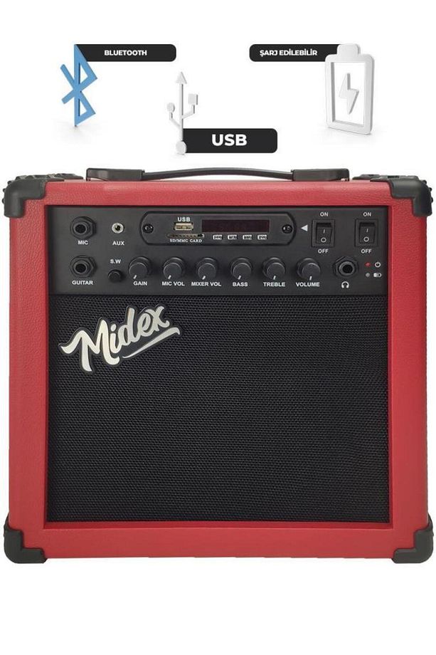 Mga-25rd Elektro Gitar Amfisi 25 Watt Usb Bluetooth Şarjlı 2 Girişli - 3