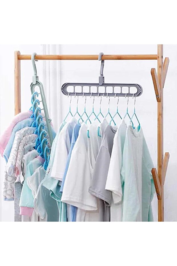 Single Practical 9-Compartment Space-Saving Smart Hanger - 3