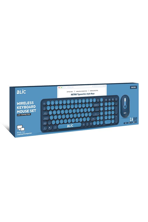 BKB6 Pembe Ev Ofis İş Yeri 2.4 GHz Kablosuz Klavye Mouse Seti - 4