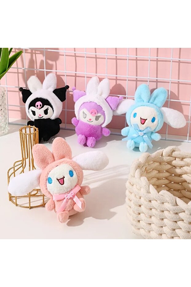 1PCS Cute Plush Kuromi Hello Kityy Cinnamarol Toy Car Bag Ornament Keychain