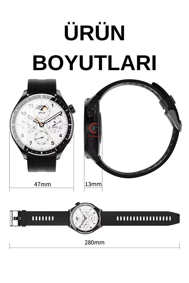 SK32 Max Çelik Kordonlu 1.58 Akıllı Saat Android Ios 3 Kordonlu Kalem Hediyeli - 6