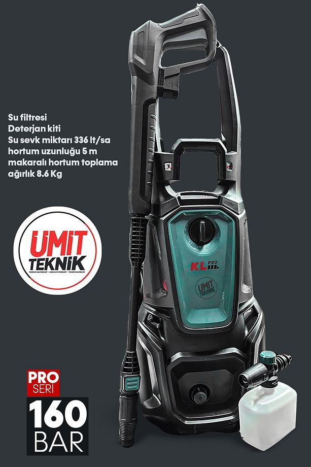 Profesyonel Kovadan Çeker Zemin,Cam,Halıi,koltuk Yıkama 2200W 160 Bar Basınçlı Yıkama Makinesi - 3