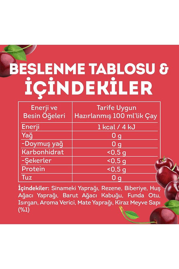 Bardak Poşet Çay Slim Plus Kiraz Saplı Bitki Çayı 2'li Paket - 3