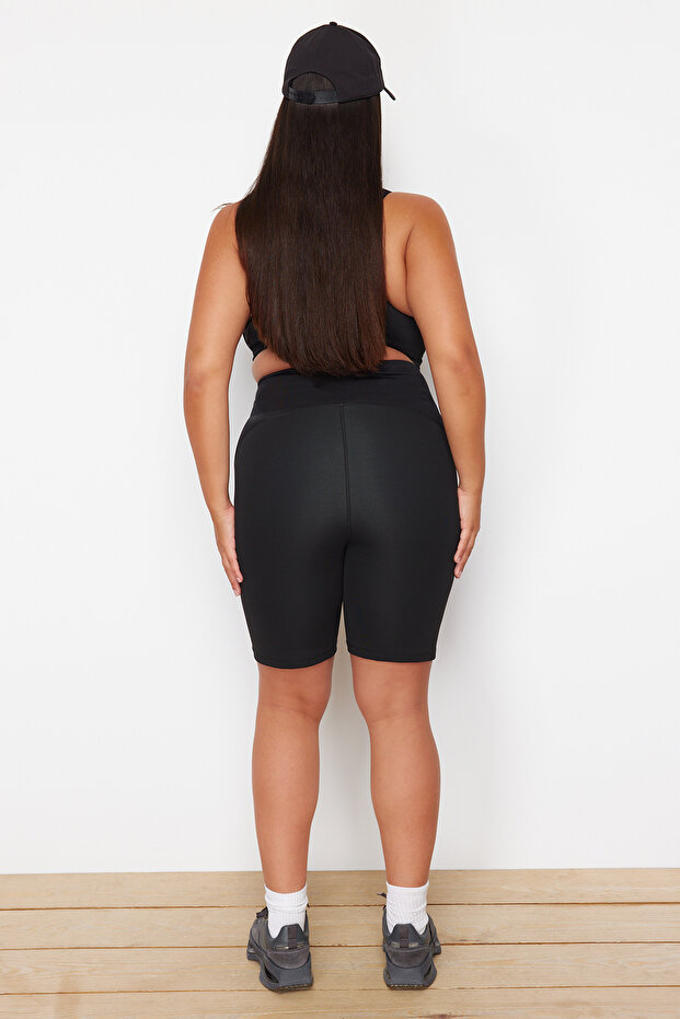 Schwarze Mini-Sportleggings mit hoher Taille - Gestrickt TBBSS24AY00003 - 6
