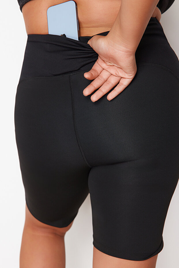 Schwarze Mini-Sportleggings mit hoher Taille - Gestrickt TBBSS24AY00003 - 5