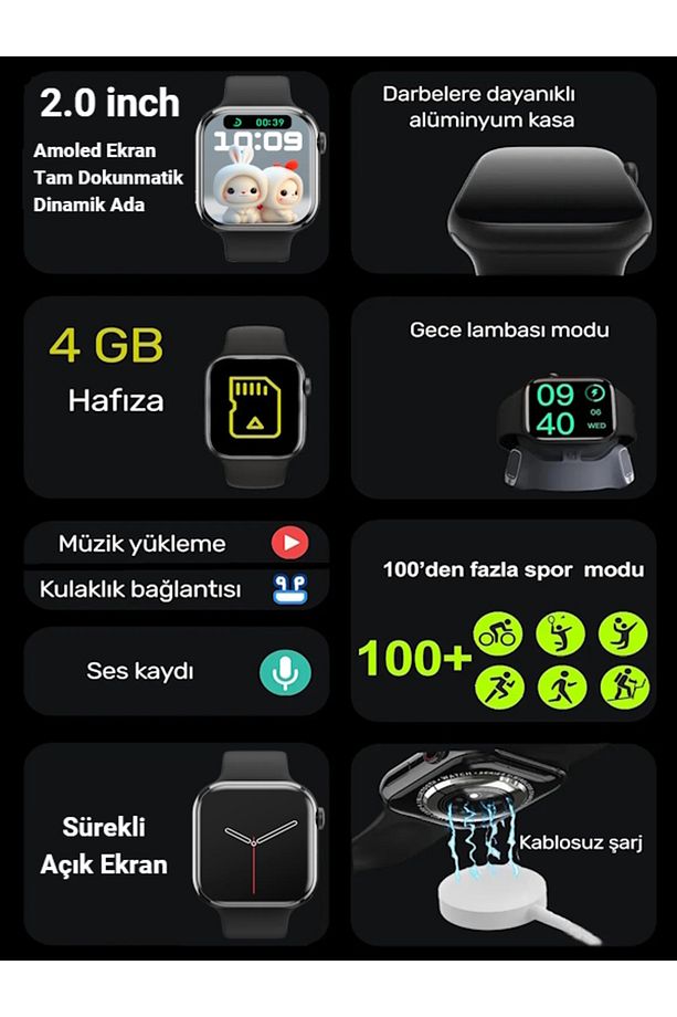 Hk9 Pro Max Plus Akıllı Saat - Amoled Ekran,yapay Zeka,sesli Görüşme Iphone Uyumlu Watch 8,9 - 3