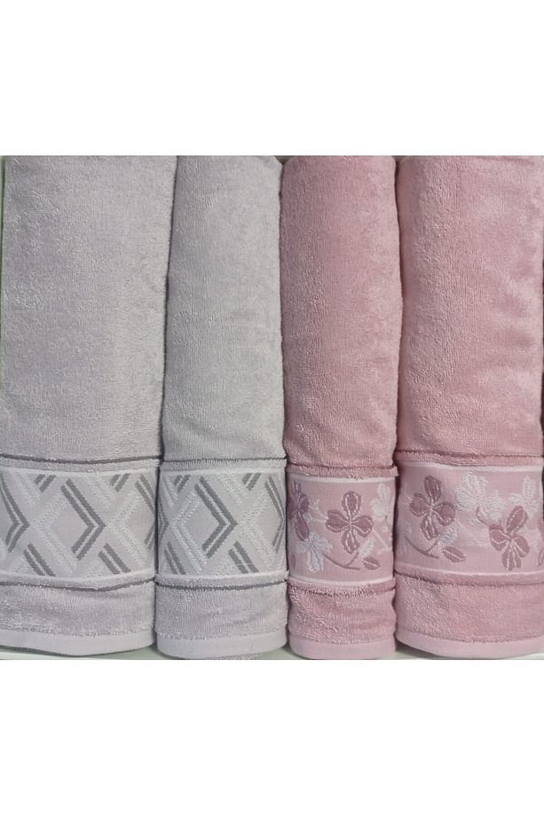 Fiore Line Gri Pembe Bambu Hamam Seti - 1