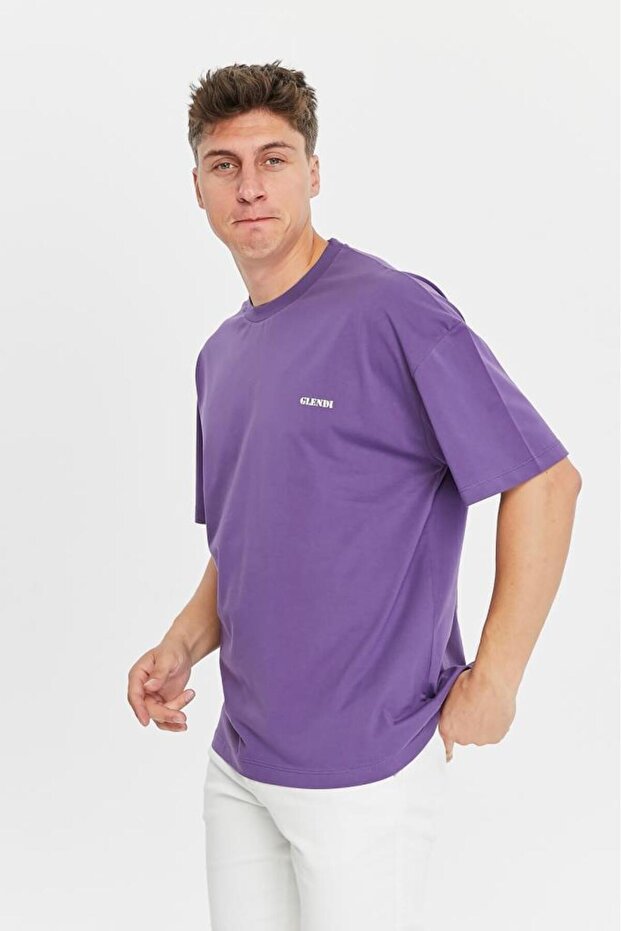 تي شيرت GLENDİ الرجالي الأساسي كبير الحجم - 4