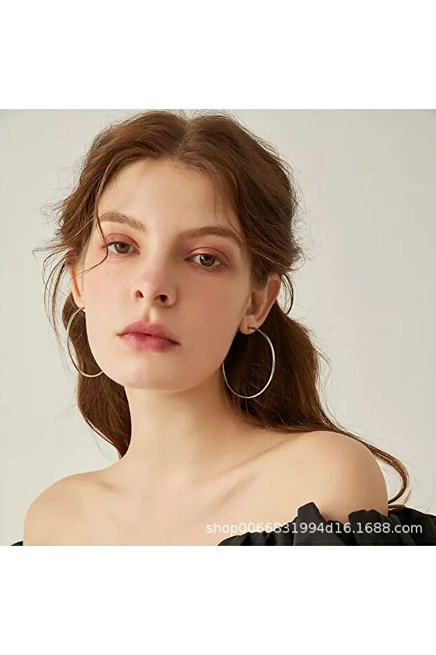 Kadın 5 cm Halka Model Küpe - 3