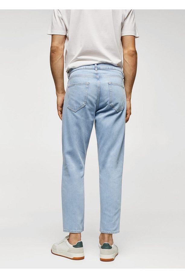 Hafif Yıkama Tapered Kesim Hafif Jean - 4