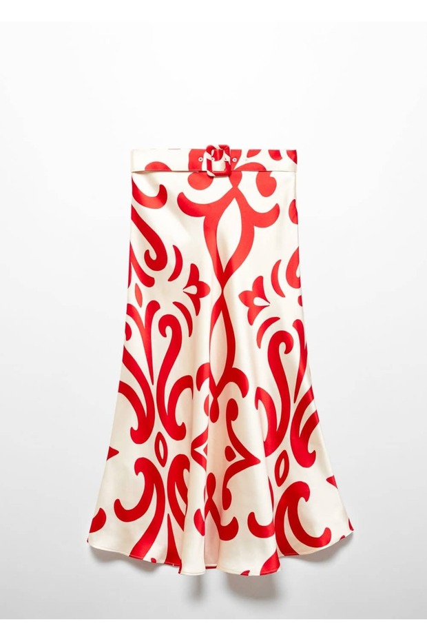 Kemerli Desenli Etek - 3