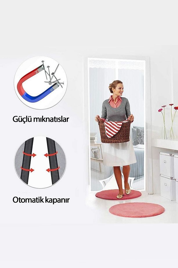 Mıknatıslı Kapı Sinekliği Tül Perde Sineklik - 2