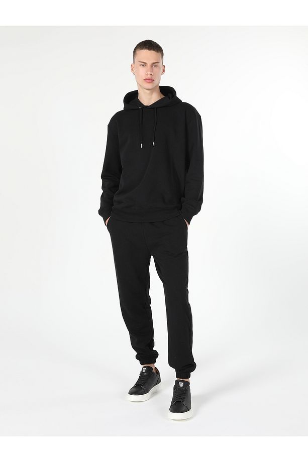 Regular Fit Kapüşonlu Siyah Erkek Sweatshirt Cl1055786 - 1