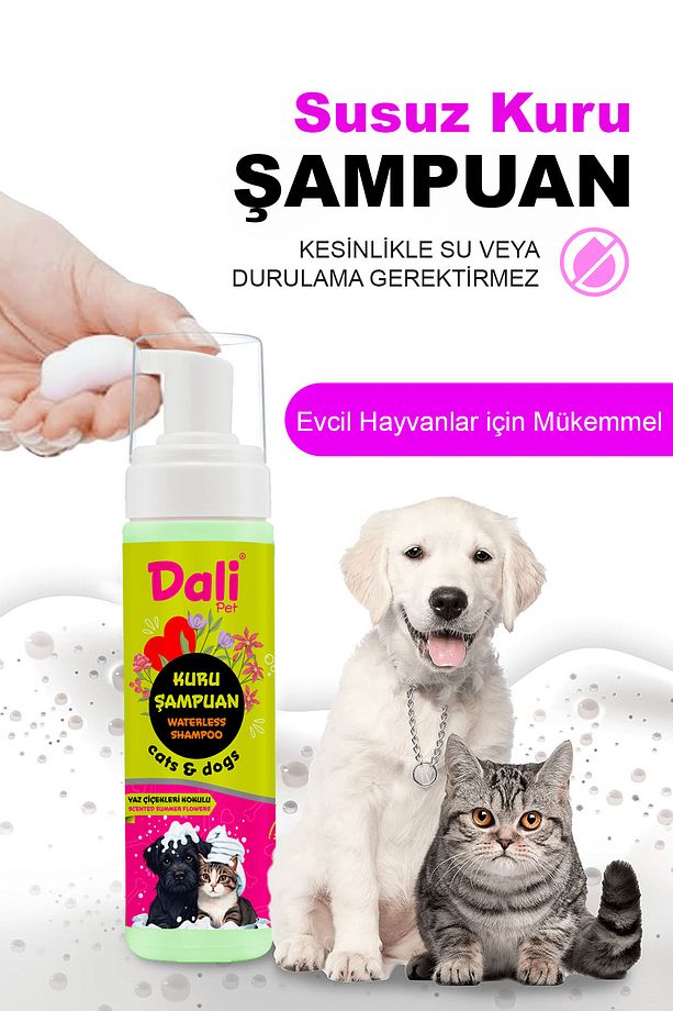 Köpek Kuru Şampuan, Bit Pire Dış Parazit Kene Uyuz Damla Önleyici Tasması Tarağı ile Kullanılabilir - 6