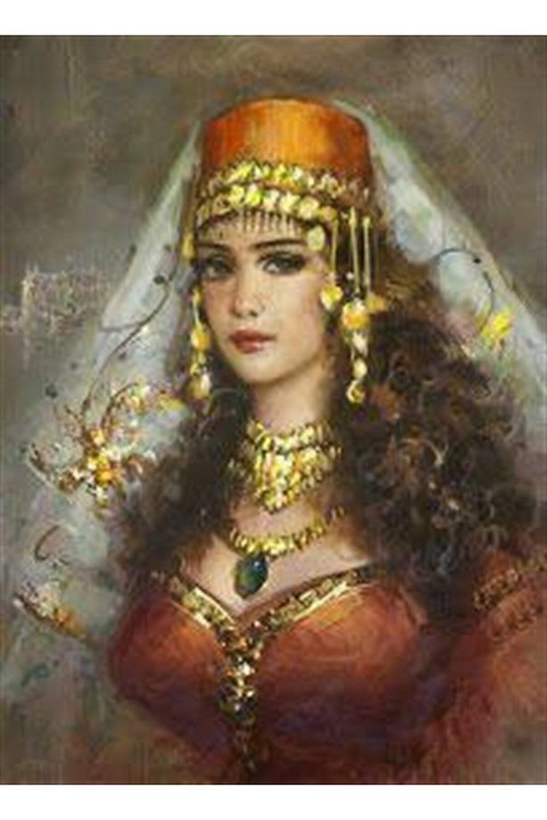 Mahidevran Sultan Marcel Sanat Elmas Mozaik Tablo 48x69cm - 1