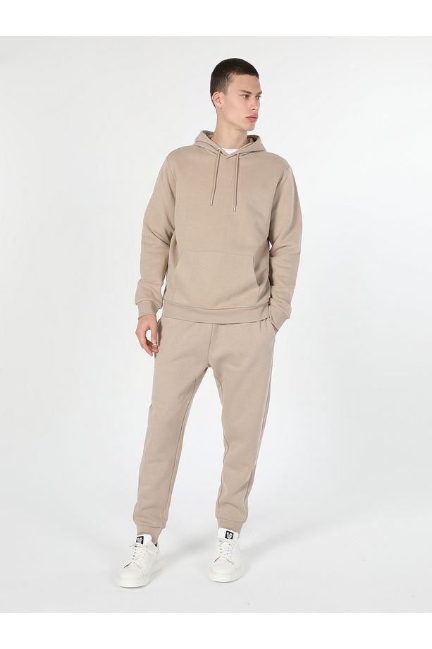 Regular Fit Kapüşonlu Bej Erkek Sweatshirt Cl1059712 - 3