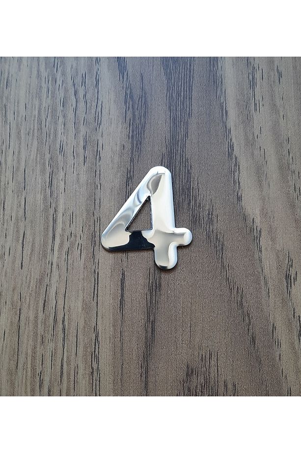 Kapı Numarası 4.2 Cm Metal Krom Kendinden Yapışkanlı No 4 - 2