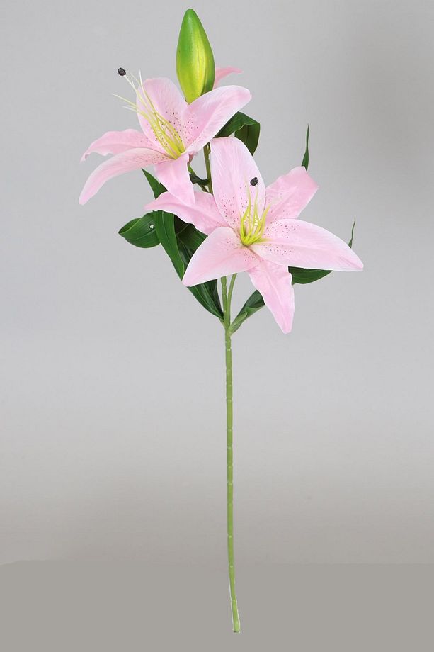 Uzun Dal Kaliteli Yapay Lilyum Zambak Çiçeği 70 Cm Pembe - 1