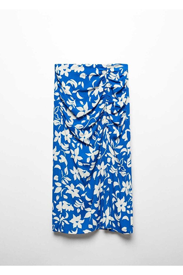 Desenli Yırtmaçlı Etek - 3