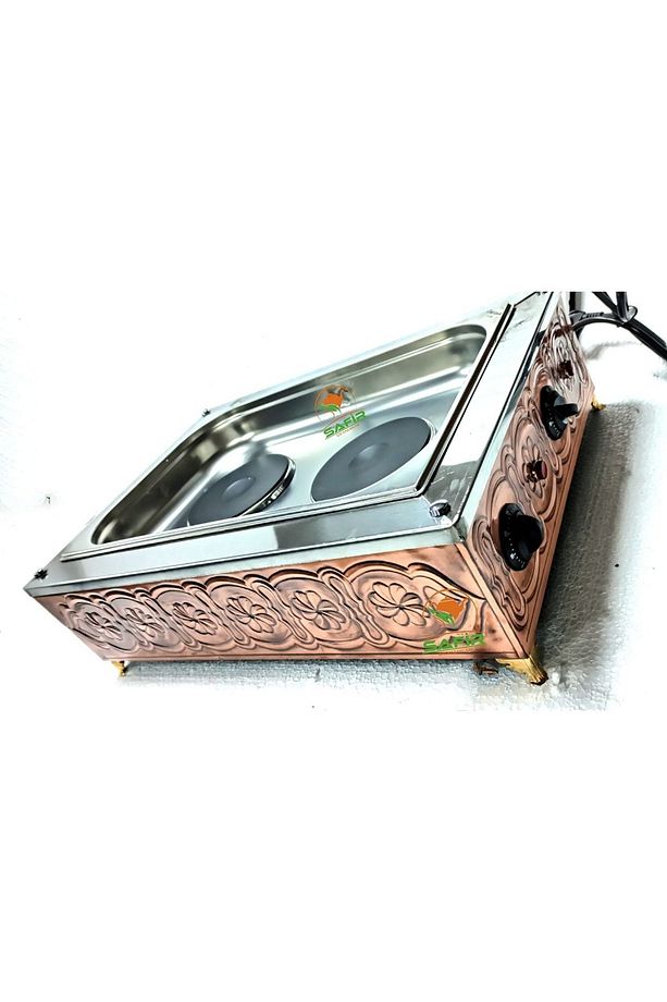 Bakır Kumda Kahve Makinesi Çift Pleytli Büyük Boy 55x33 Cm Kumda Kahve Safir Kumda Kahve - 3