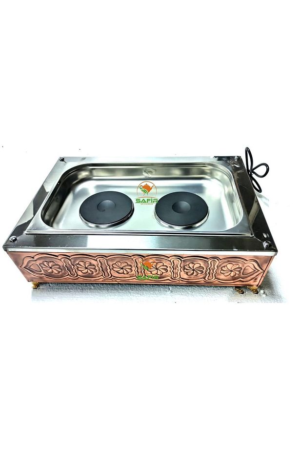 Bakır Kumda Kahve Makinesi Çift Pleytli Büyük Boy 55x33 Cm Kumda Kahve Safir Kumda Kahve - 1
