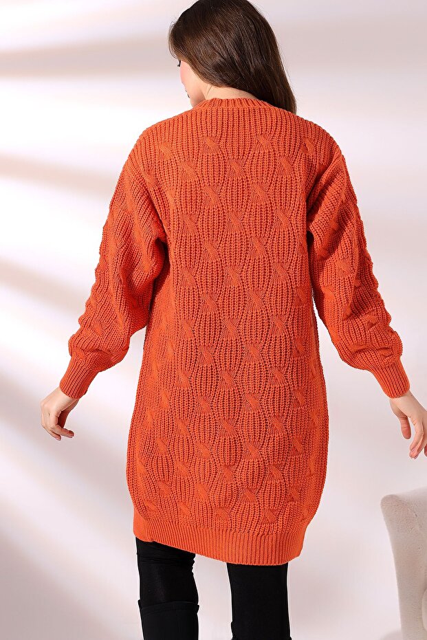 Kadın Uzun Triko Hırka - 5