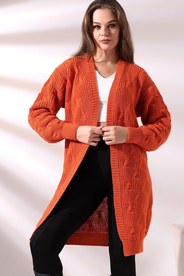 Kadın Uzun Triko Hırka - 2