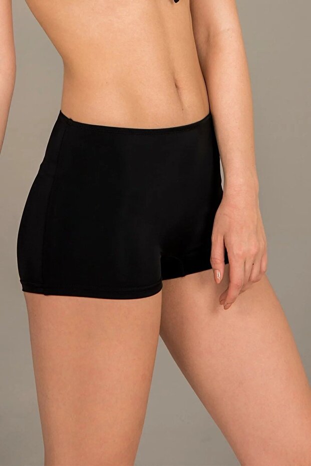 Kadın Siyah Basic Boxer Bikini Altı - 2