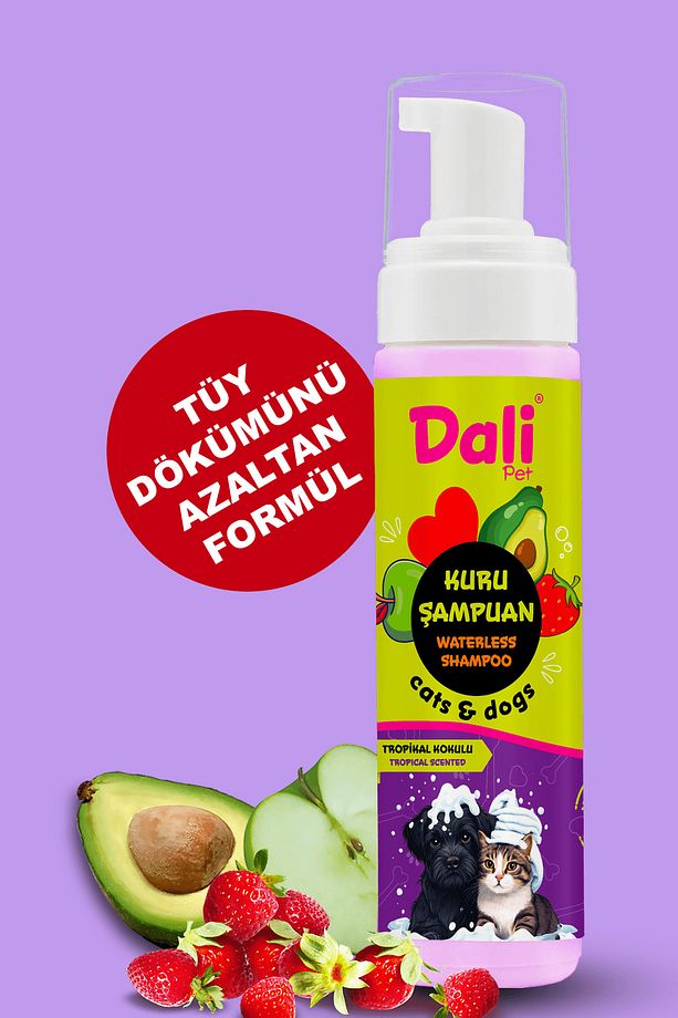 Köpek Kuru Şampuan, Bit Pire Dış Parazit Kene Uyuz Damla Önleyici Tasması Tarağı ile Kullanılabilir - 1