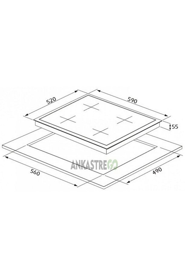 Gri Cam Ankastre Set (3457 Soho Davlumbaz - Cs5335s02 Ocak - Bo6504s01 Fırın) - 6