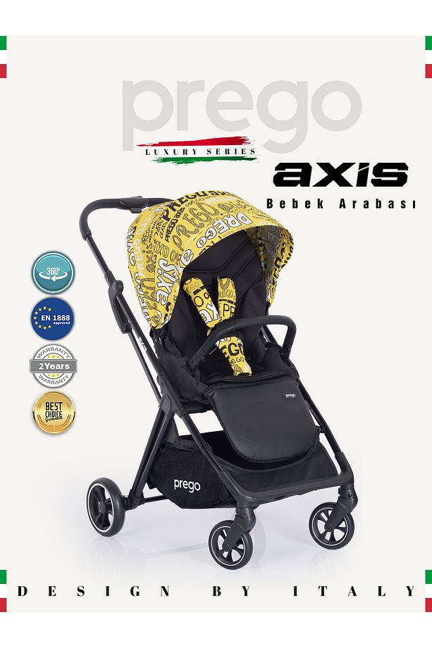 Axis 360 Derece Dönebilen Oturma Üniteli Çift Yönlü Bebek Arabası - 1