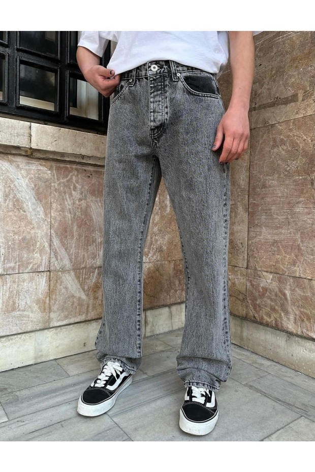 Men's Loose Fit Baggy Fly Butter Jeans with Side Aka Pocketed