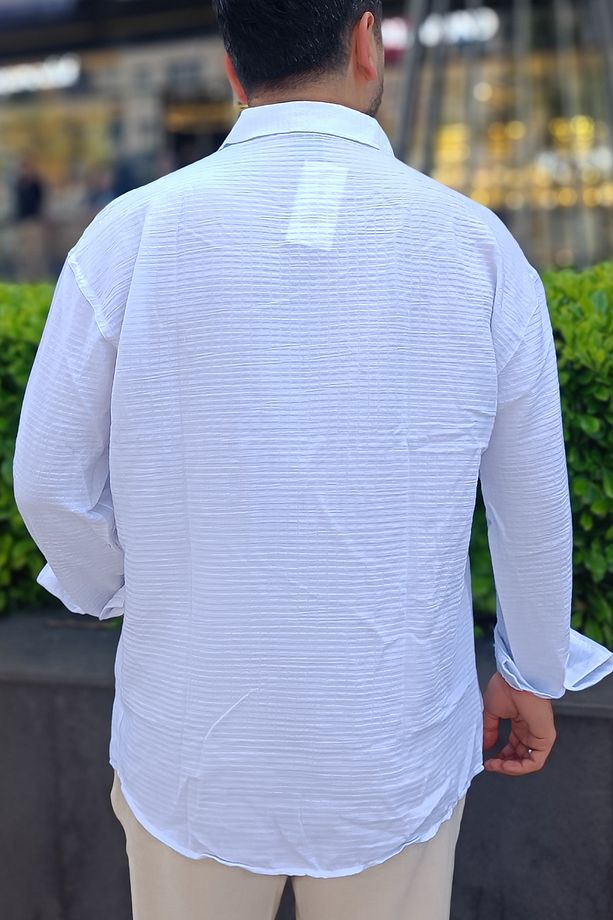 Erkek Gömlek Oversize Yazlık Gömlek - 4
