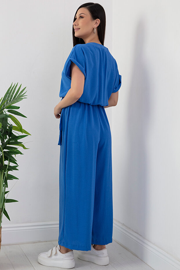 Bol Paça Düğmeli Tulum 861-2893 - 3