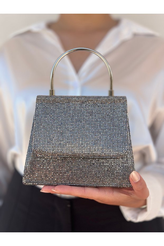 Women's Platinum Evening Dress Clutch Portfolio Handbag Wedding Engagement Evening Bag