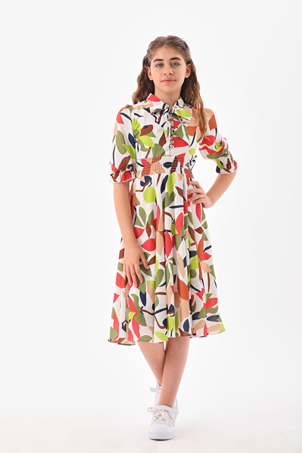Flower Patterned Girl's Dress