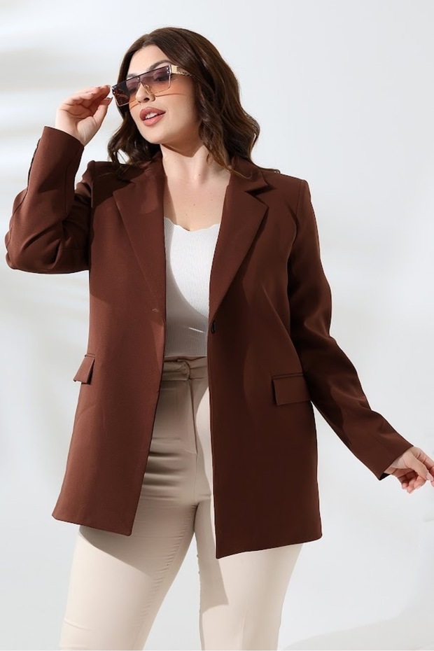 TEK DÜĞMELİ BLAZER MODEL CEKET - 7