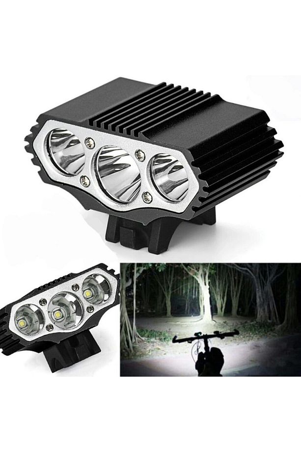 12.000 Lümen 3x Xm-l T6 Led Bisiklet Farı Usb Siyah/ Mavi Renkler Kırmızı Far - 4