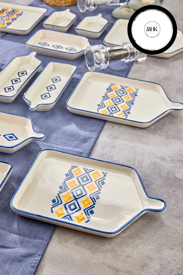 14 Parça 6 Kişilik Motif Desen Kahvaltı Seti - 4