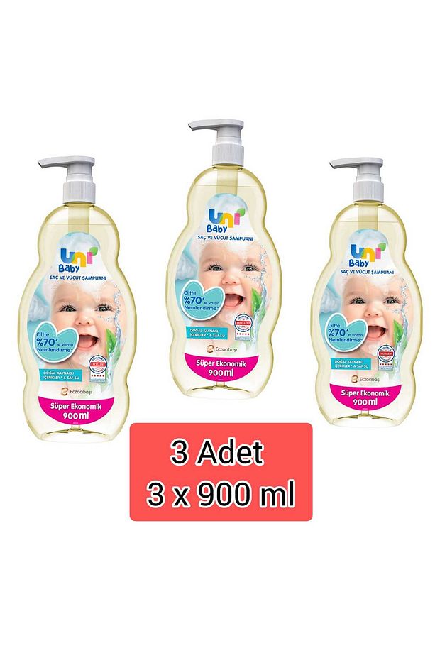 şampuan 900 ml 3*900 ml  toplam 2700 ml - 1