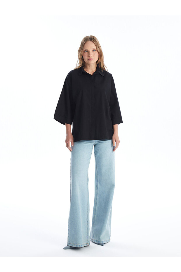 LCW Düz Oversize Kadın Gömlek - 3
